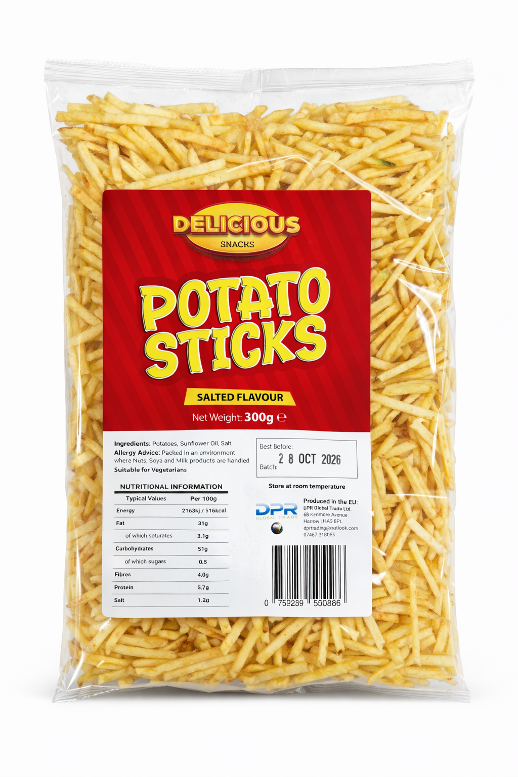 Delicious potato sticks salted 300gm
