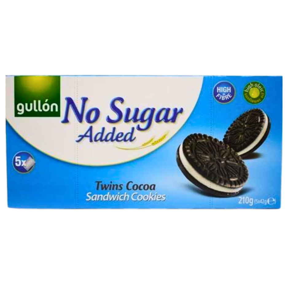 Gullon No Added Sugar Twins Cocoa Sandwich Cookies