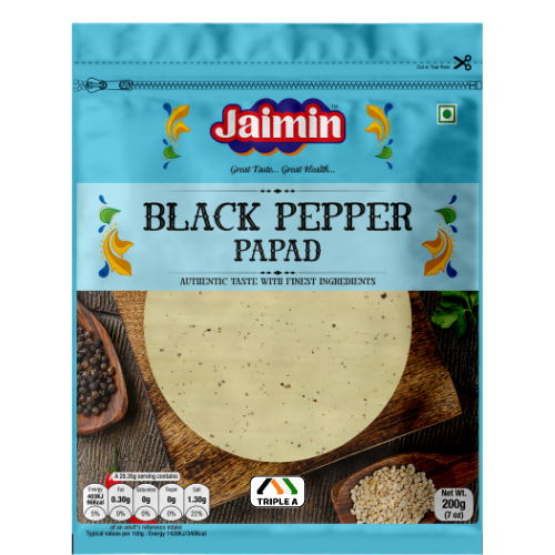 Jaimin Black Pepper Papad 200g