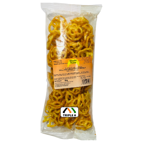 Khushi Foods Chilli & Lemon Potato Wheels 50g