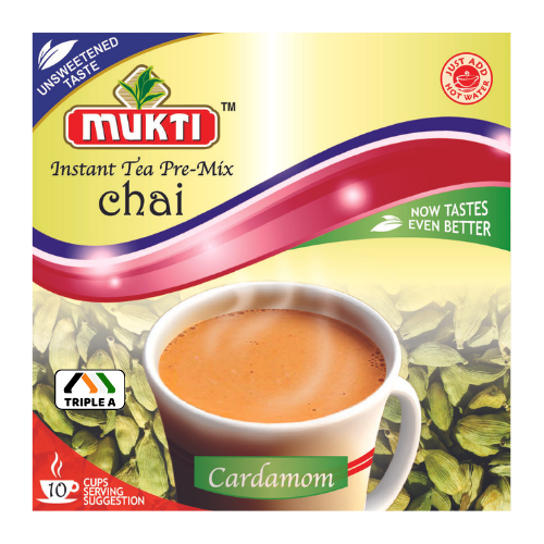 Mukti Instant Tea Cardamom Unsweetened 10 Sachets