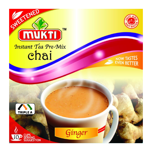 Mukti Instant Tea Ginger Sweetened 10 Sachets