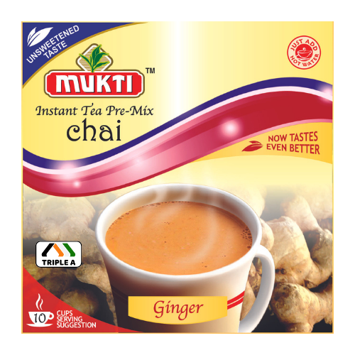 Mukti Instant Tea Ginger Unsweetened 10 Sachets