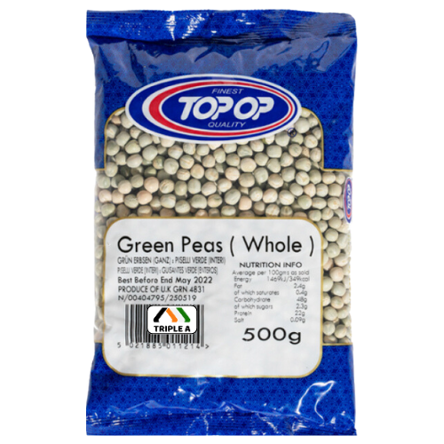 Topop Green Peas Whole - 500g