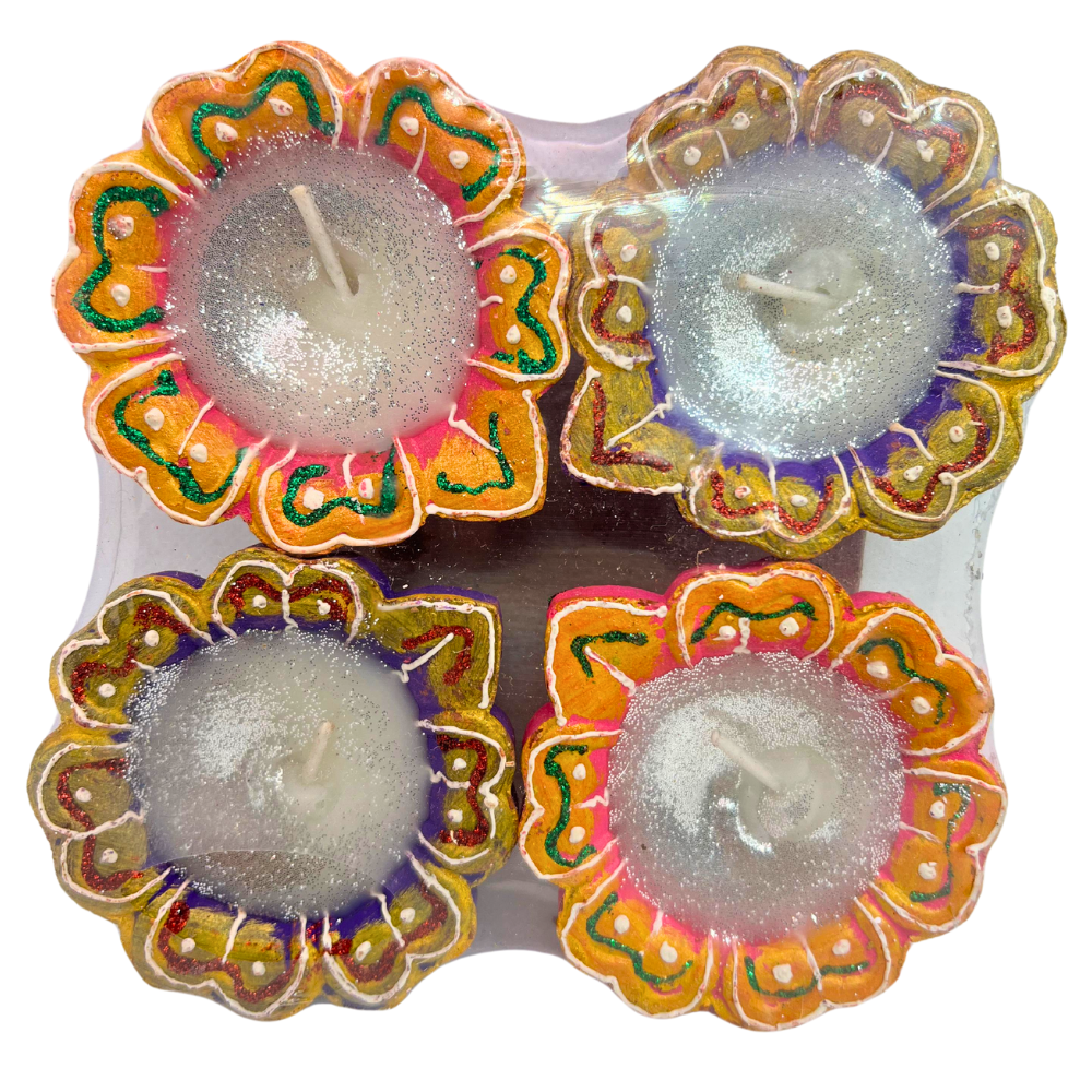 Colourful-Diyas-With-Wax-1