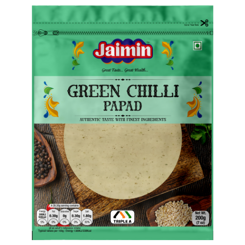 Jaimin Green Chilli Papad 200g