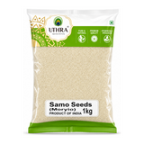 Samo Seeds (Moryio) by Uthra Food, Beverages & Tobacco > Food Items > Grains, Rice & Cereal > Amaranth — front view showing product label and branding, studio product photo on white background
